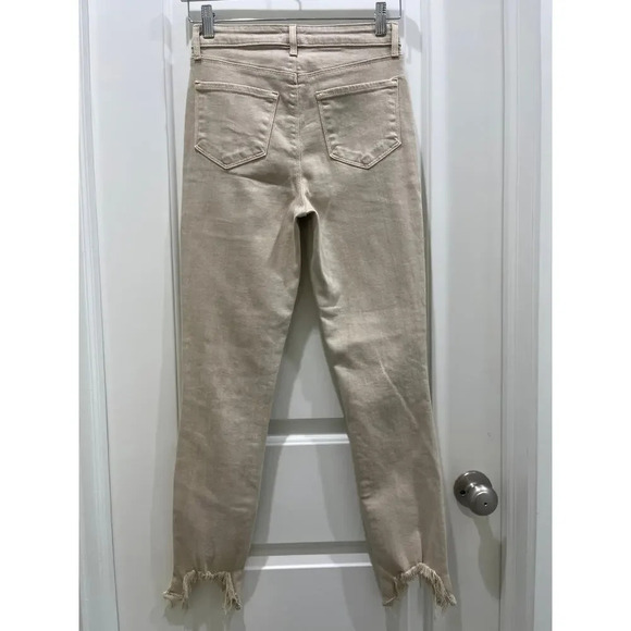 L'Agence High Line High Rise Women's Cropped Skinny Jeans Biscuit Destructed 24 - Picture 6 of 6